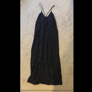 polka dot black & white old navy maxi dress